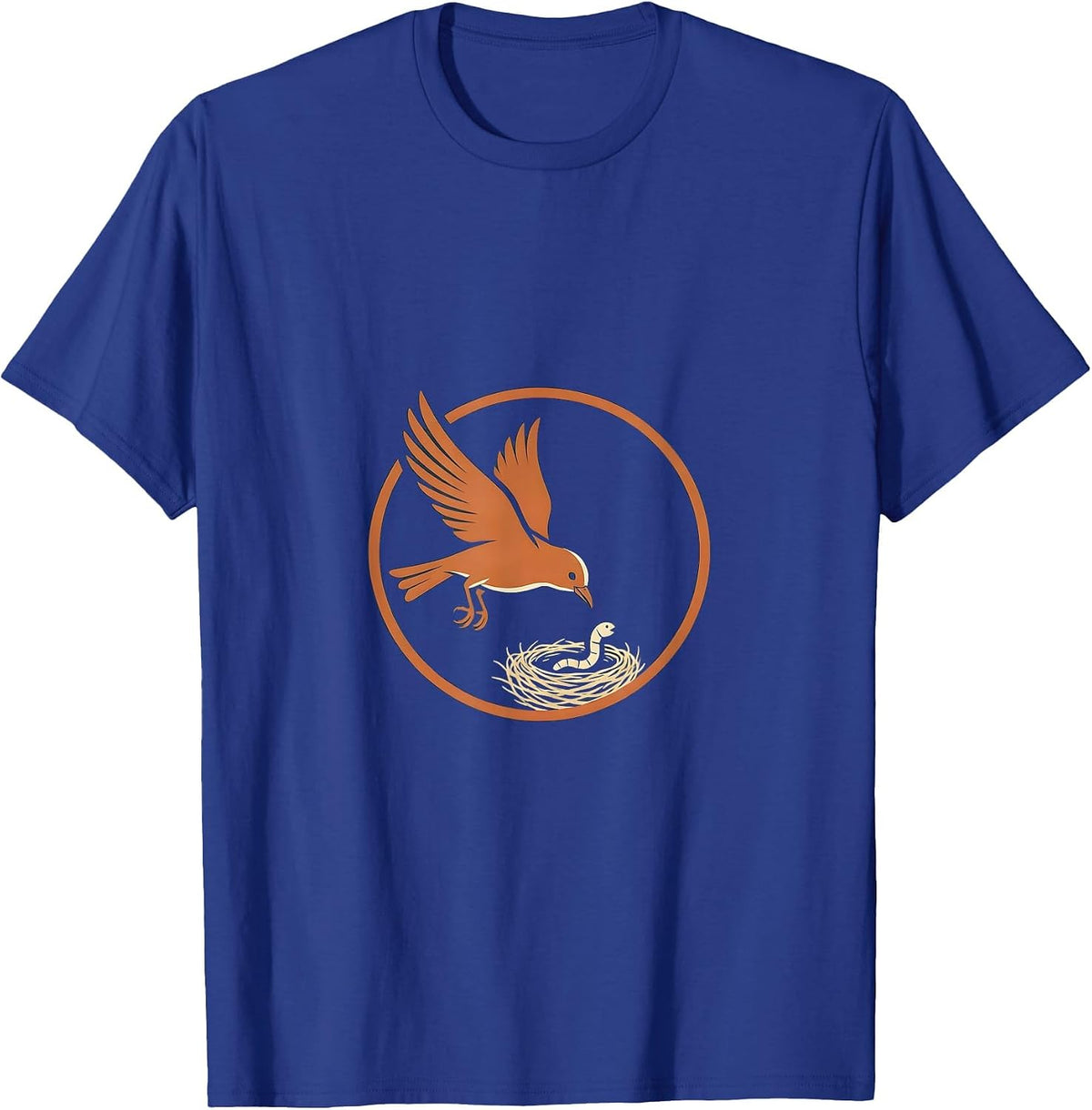 Men's Social Worker Bird Nurturing Nest Graphic T-Shirt - Royal Blue