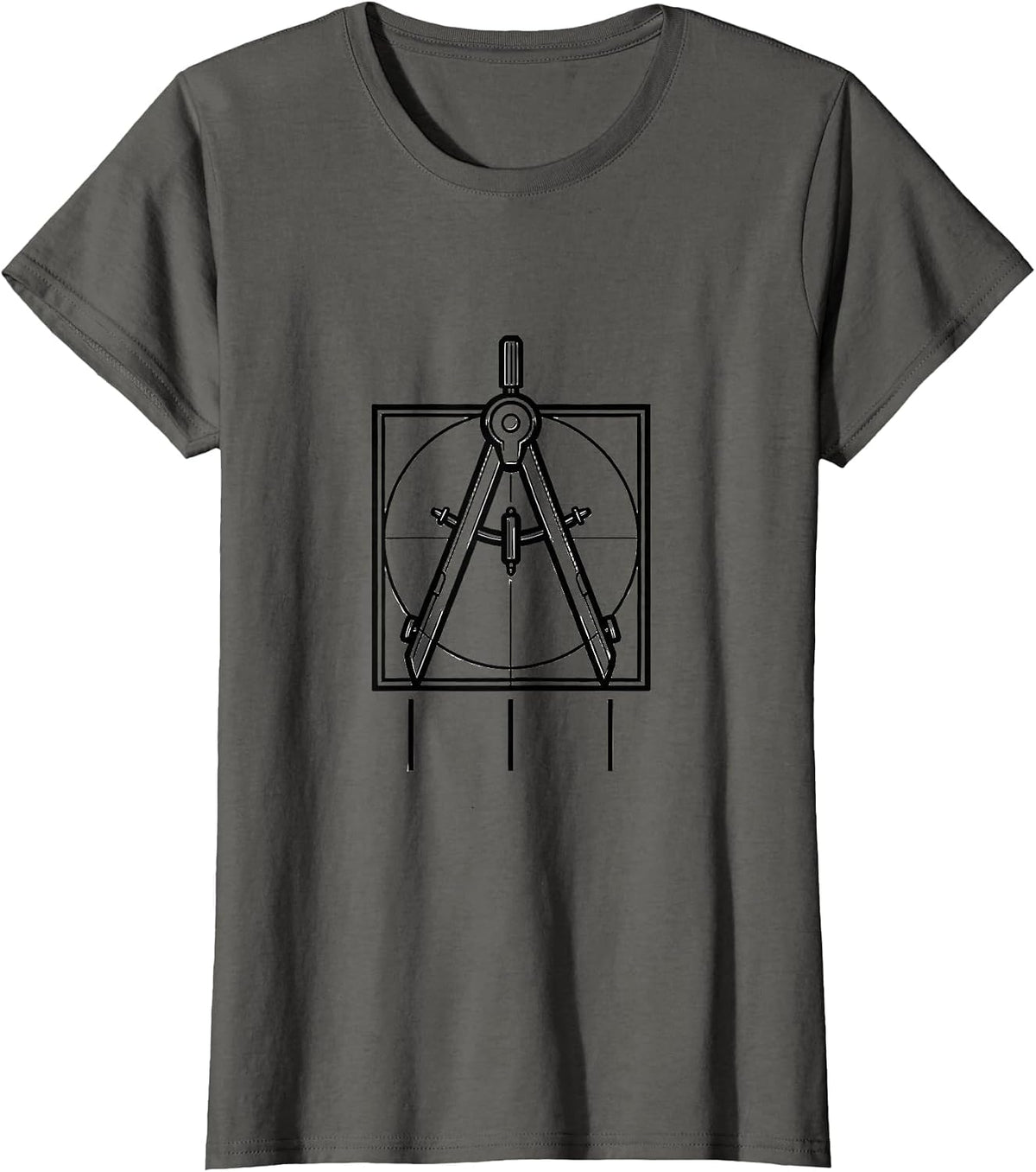 Women's Square and Compasses Freemason Fraternal Pride T-Shirt - Asphalt Grey