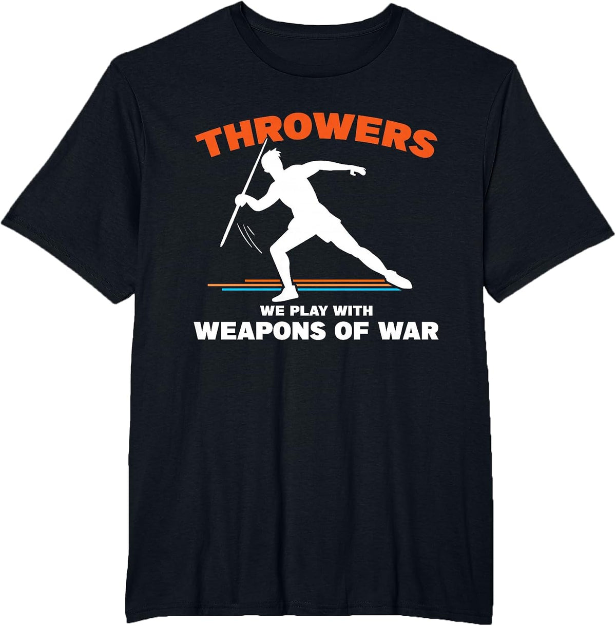 Throwing Track and Field Javelin Thrower T-Shirt - Black
