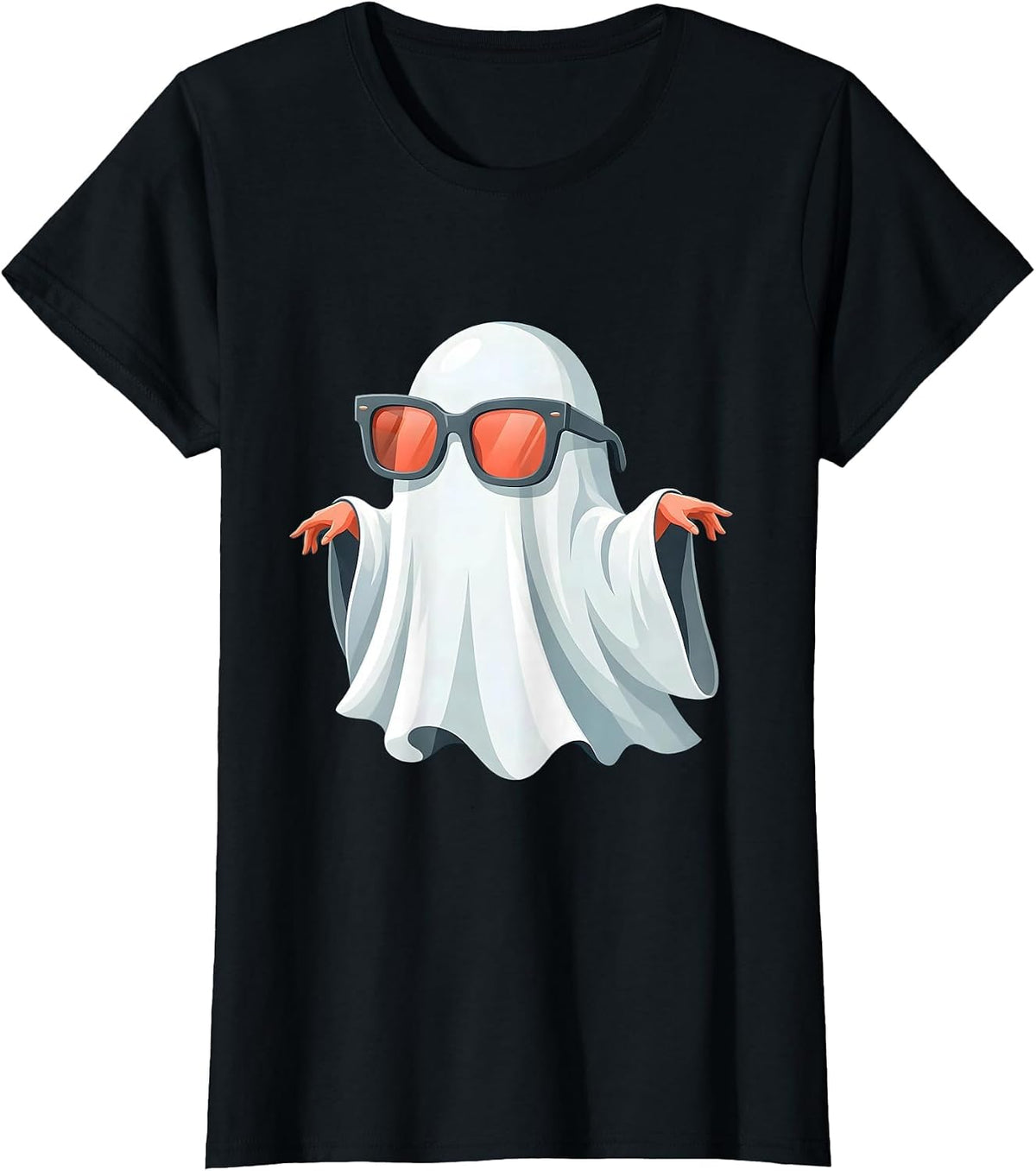 Boo Jee Ghost Wearing Designer Sunglasses T-Shirt - Black