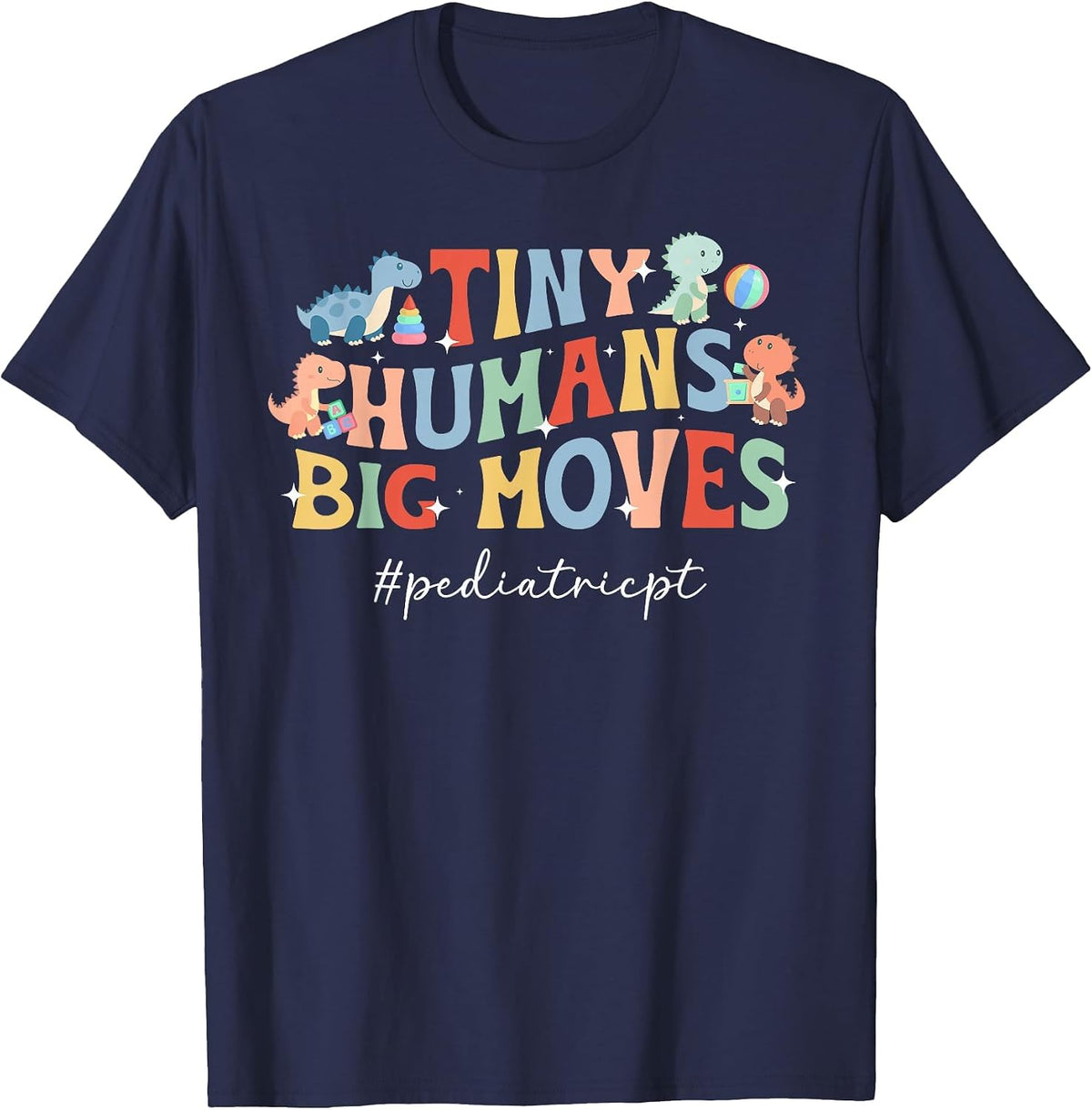 Tiny Humans Pediatric PT Pediatric Physical Therapy T-Shirt - Navy Blue