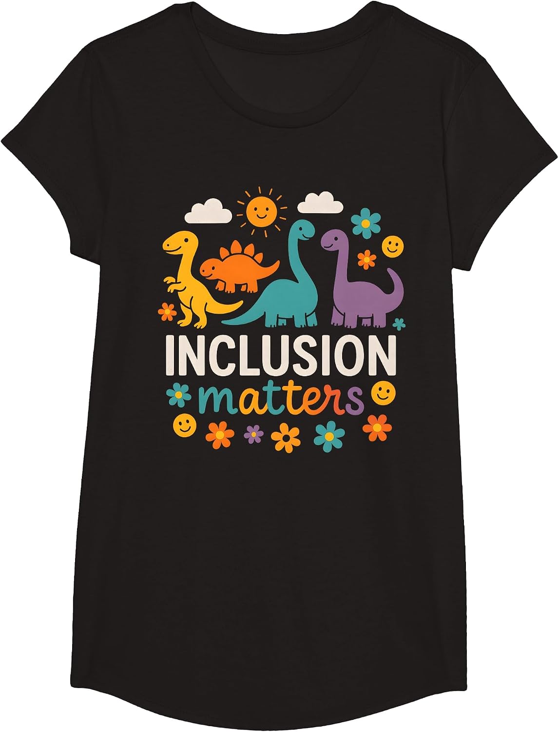 Inclusion Matters Special Education Hope Diversity Teacher T-Shirt - Girls Black