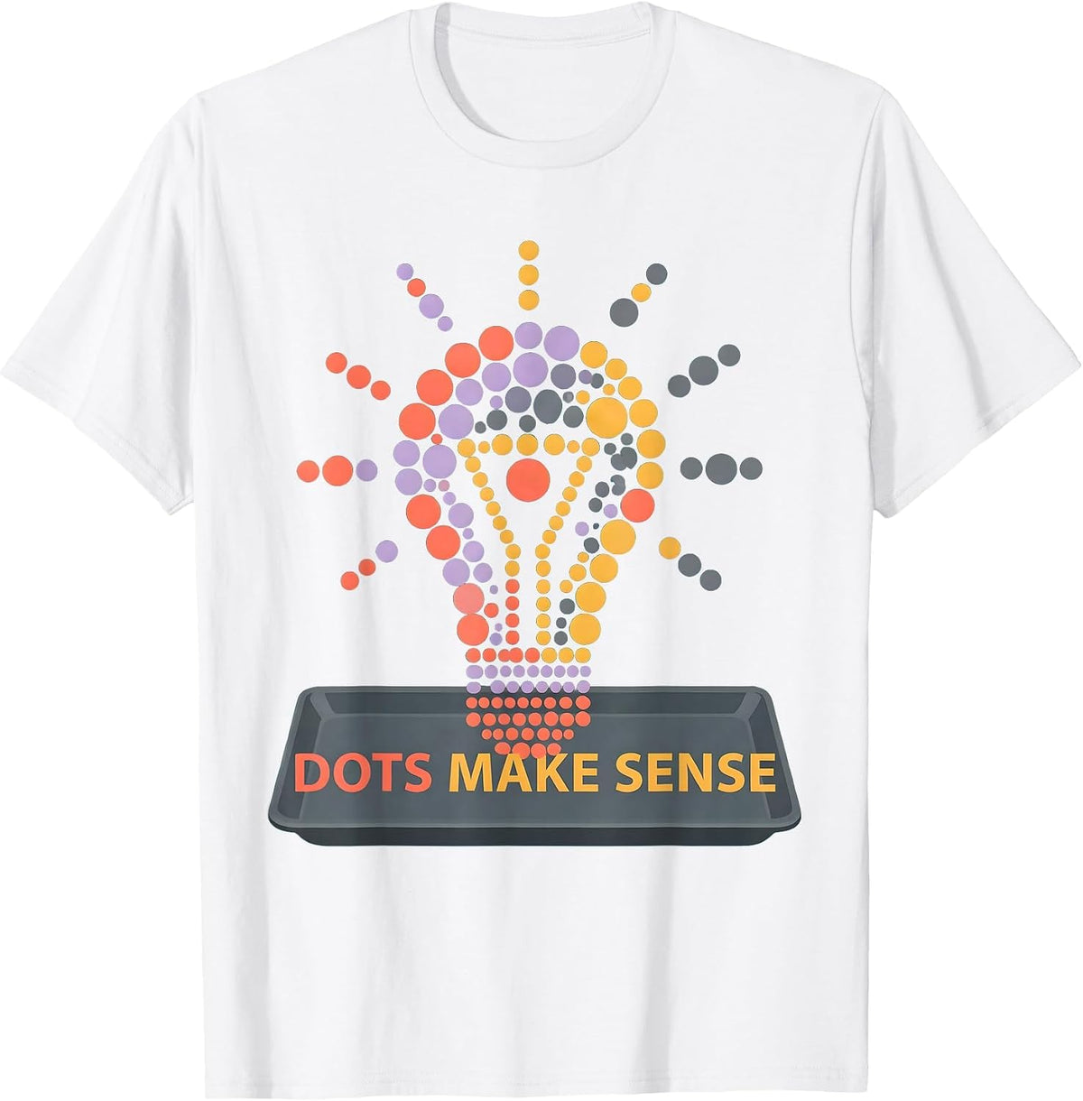 Men's Dots Make Sense Graphic Design T-Shirt - White