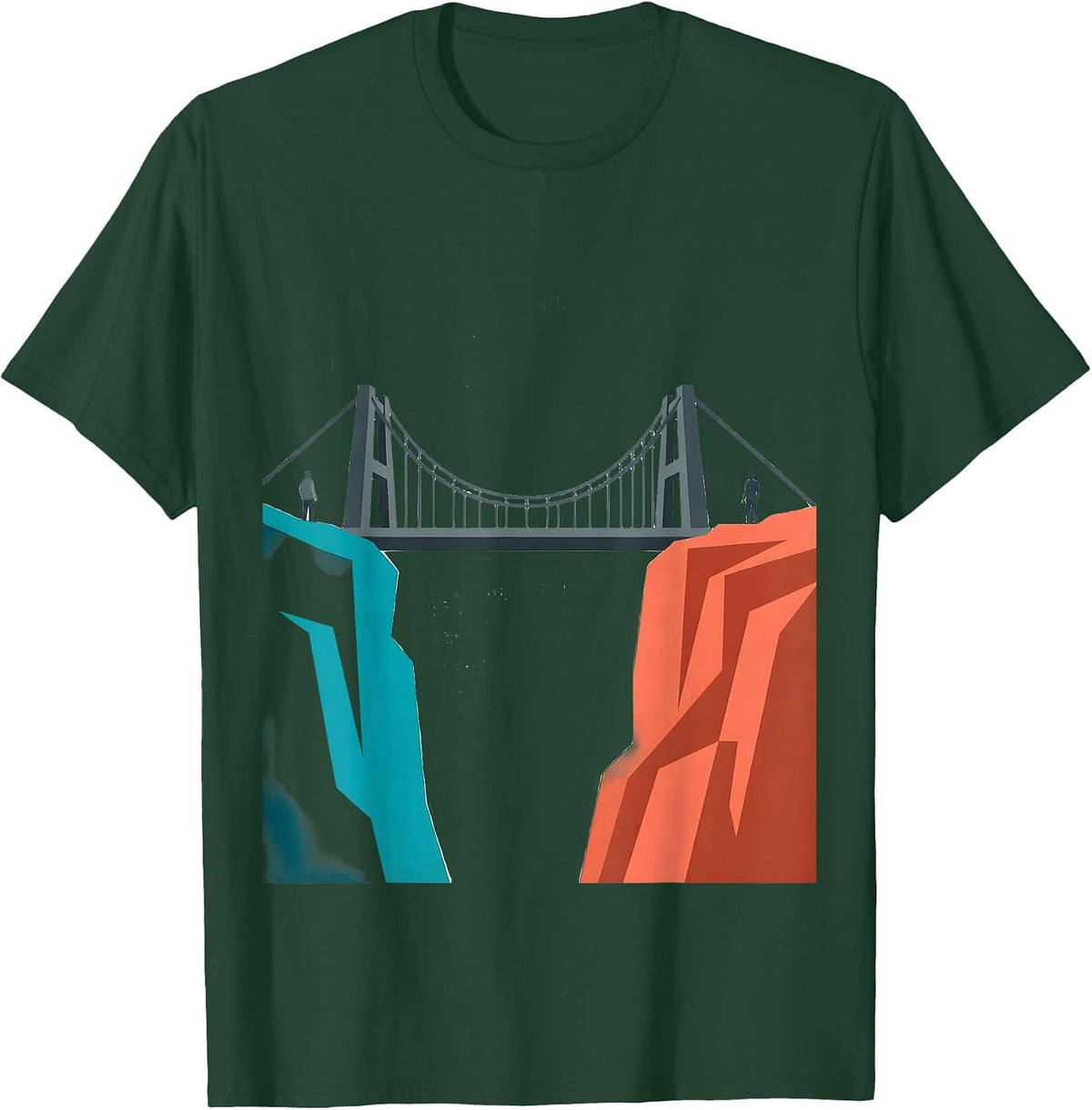 Men's Social Worker Bridge Graphic Design Gift T-Shirt - Dark Green