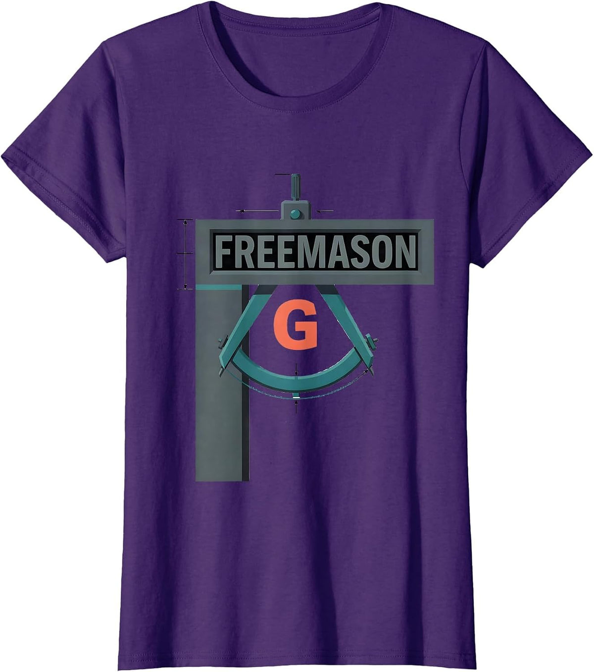 Women's Freemason Square And Compass Fraternal Pride Masonic Gift T-Shirt - Purple