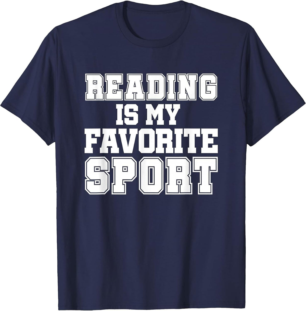 Reading is My Favorite Sport Funny Librarian Shirt T-Shirt - Navy Blue