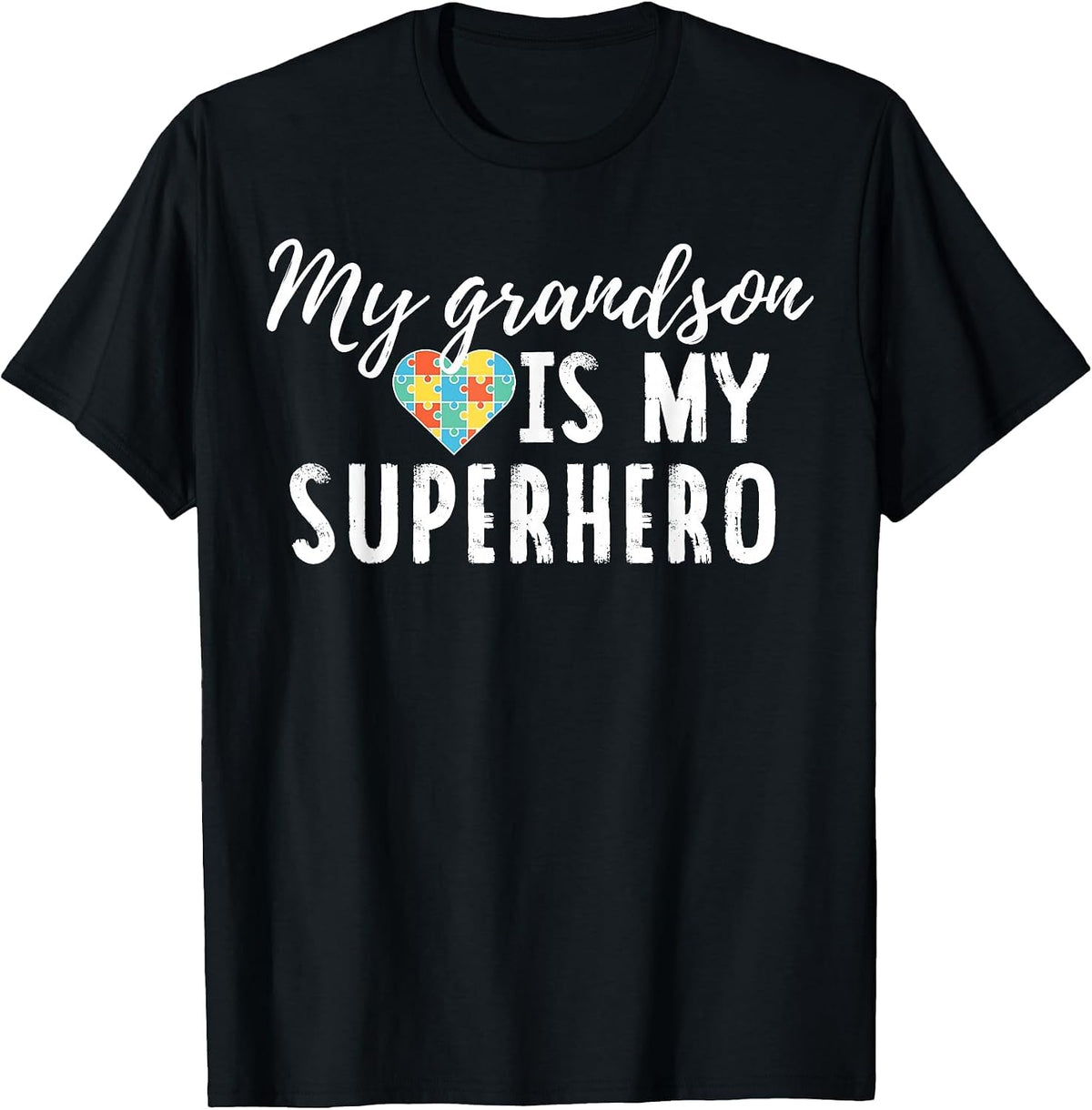 Autism Awareness Shirt for Grandma or Grandpa T-Shirt - Black