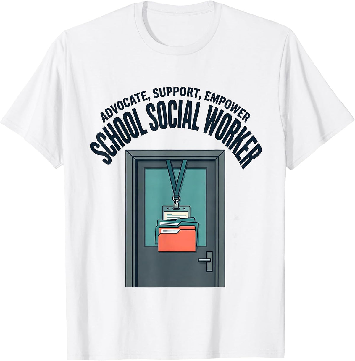 Men's Advocate Support Empower School Social Worker Funny T-Shirt - White