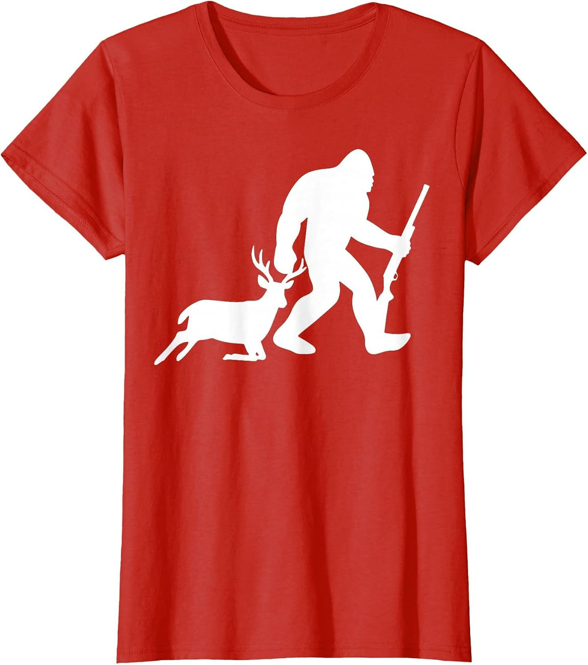 Bigfoot Deer Hunting T-Shirt - Red