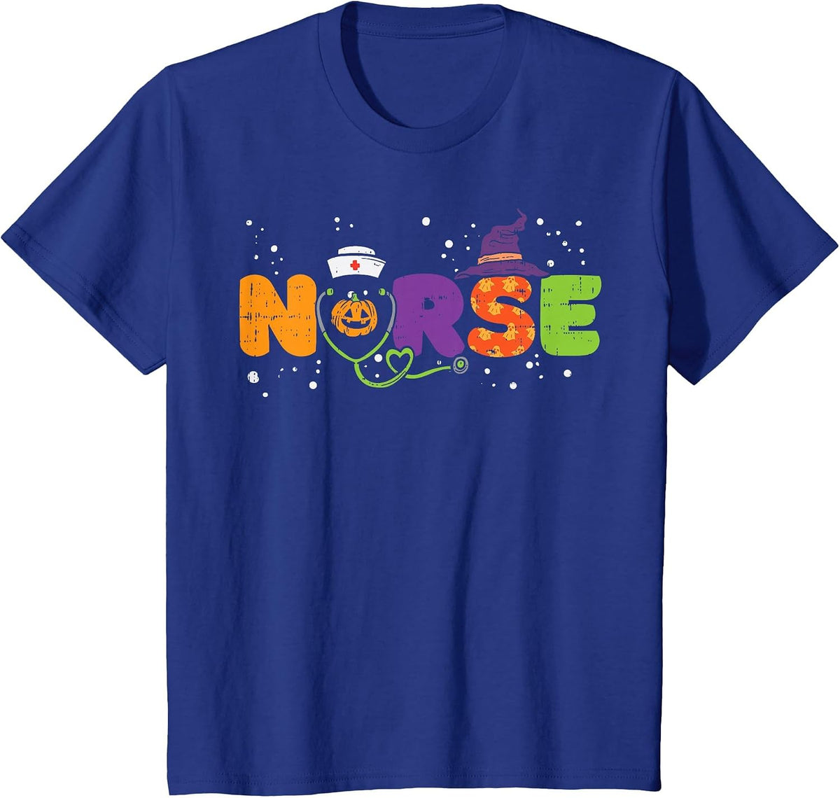 Nurse Pumpkin Stethoscope Halloween Costume Nursing Women T-Shirt - Royal Blue