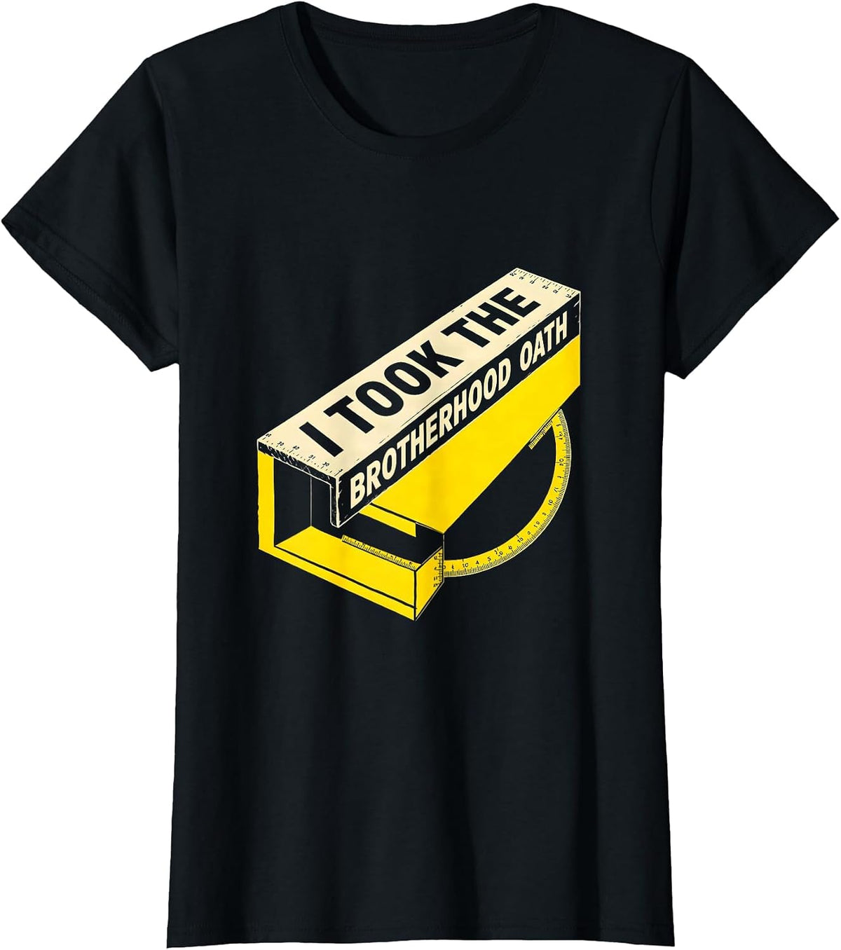 I Took The Brotherhood Oath Masonic Freemason Square T-Shirt - Black