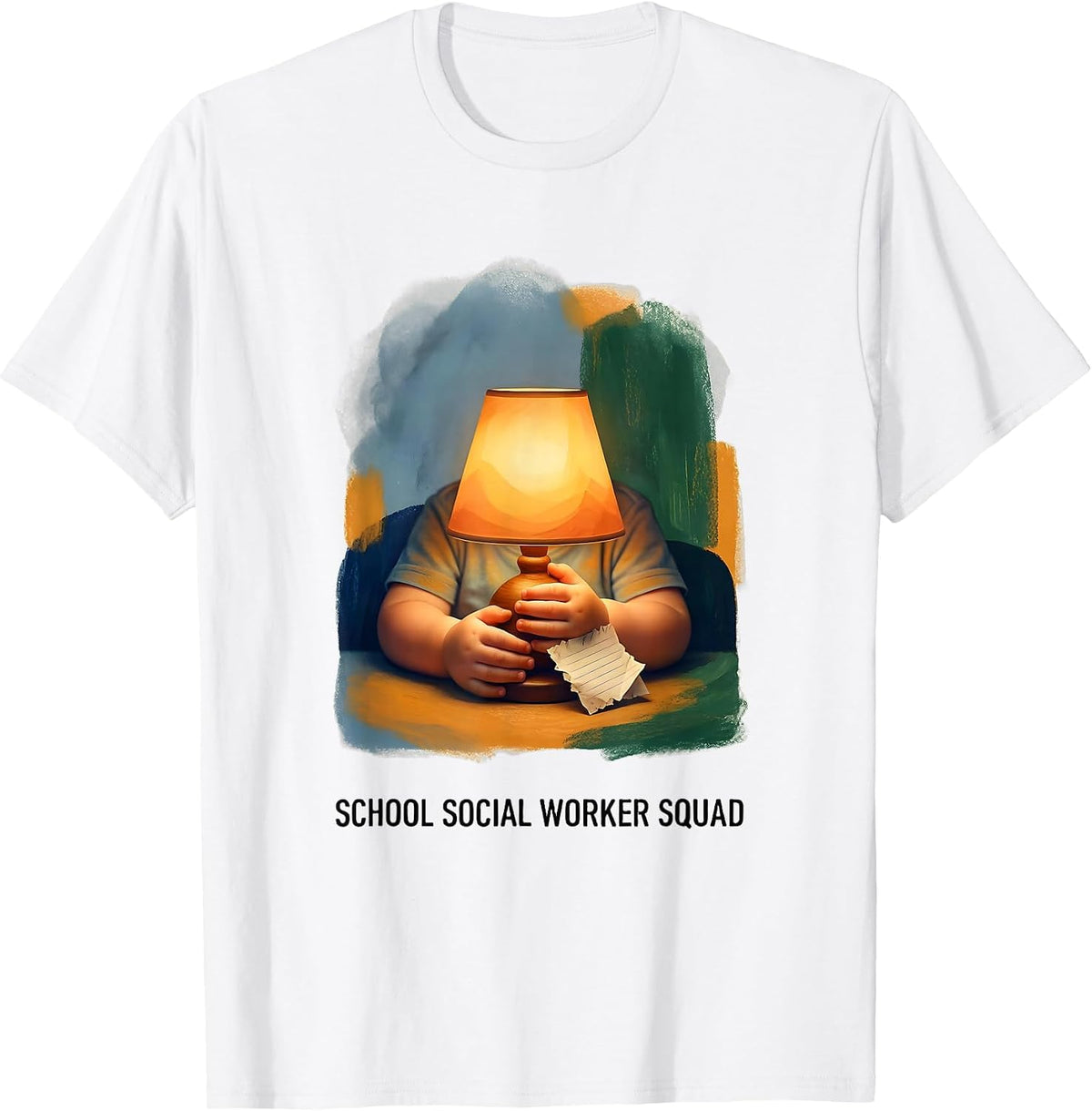 Men's School Social Worker Squad Storybook Counseling Staff T-Shirt - White