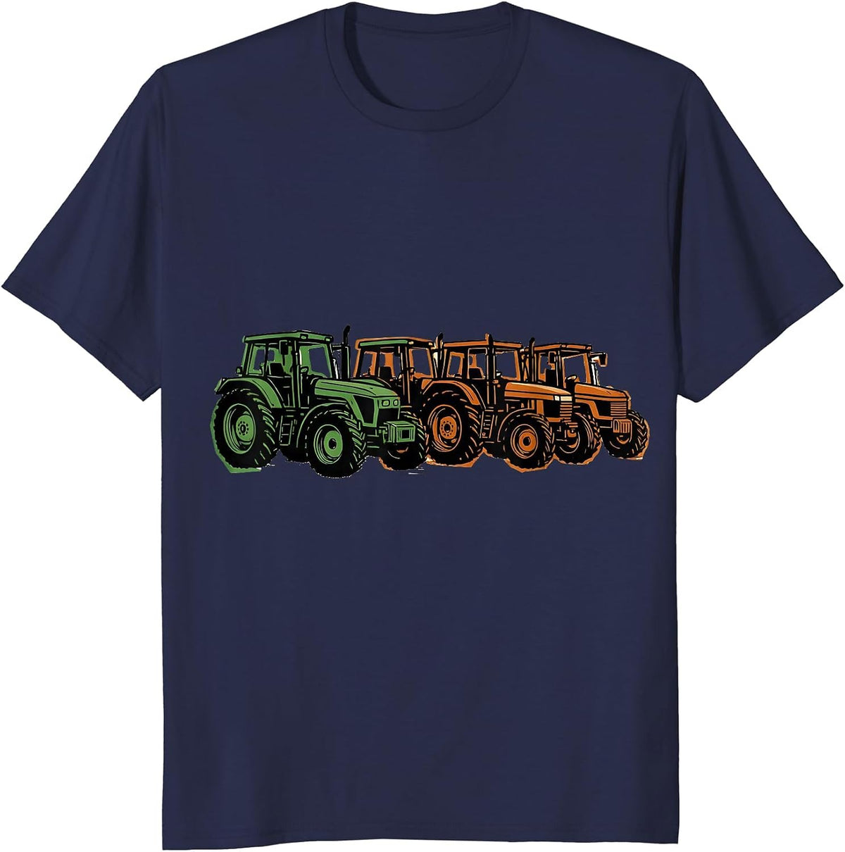 Men's Toddler Boy Tractor Lover Birthday Party Gift T-Shirt - Navy Blue