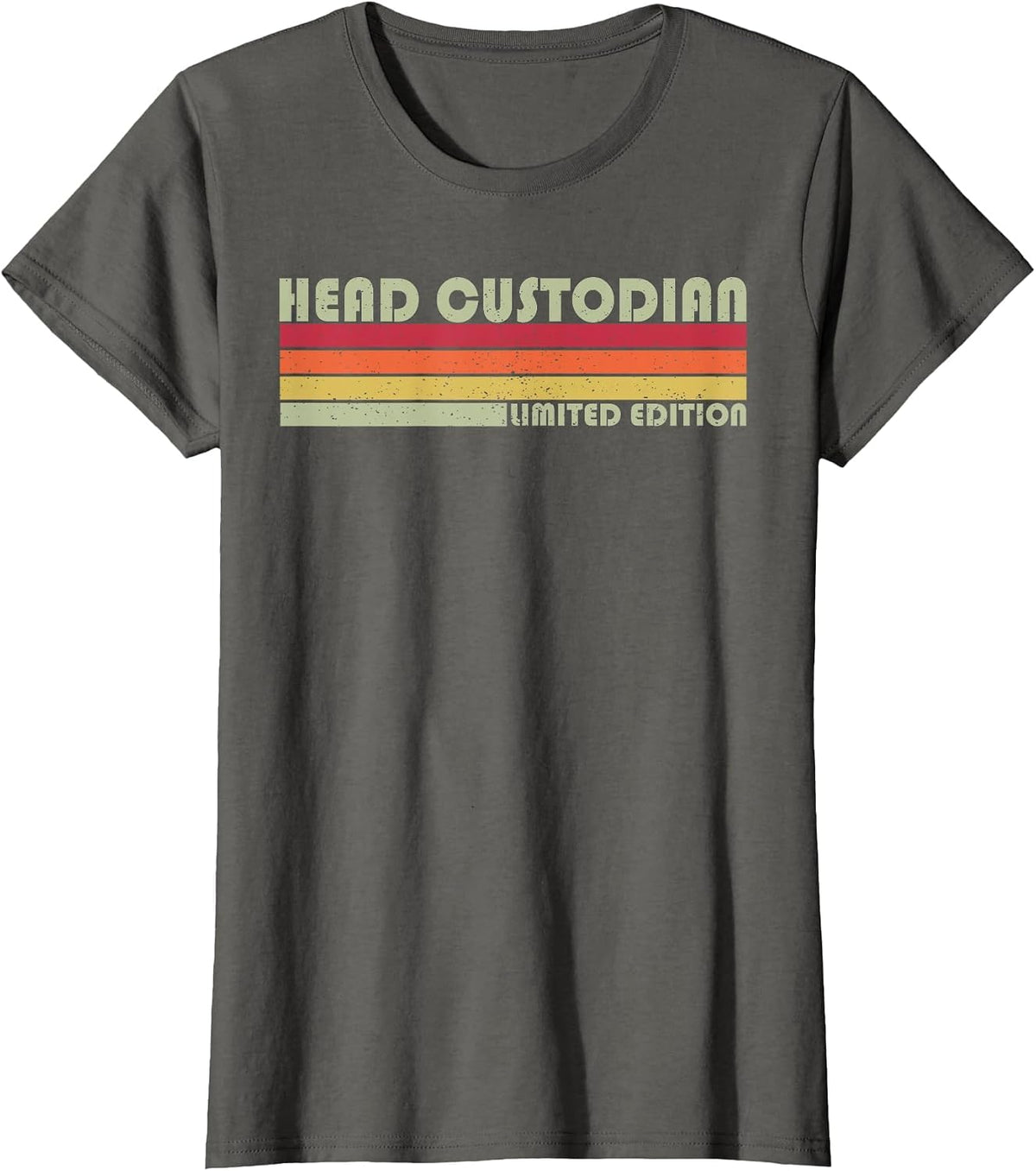 Head Custodian Vintage School Custodian Limited Edition T-Shirt - Asphalt Grey