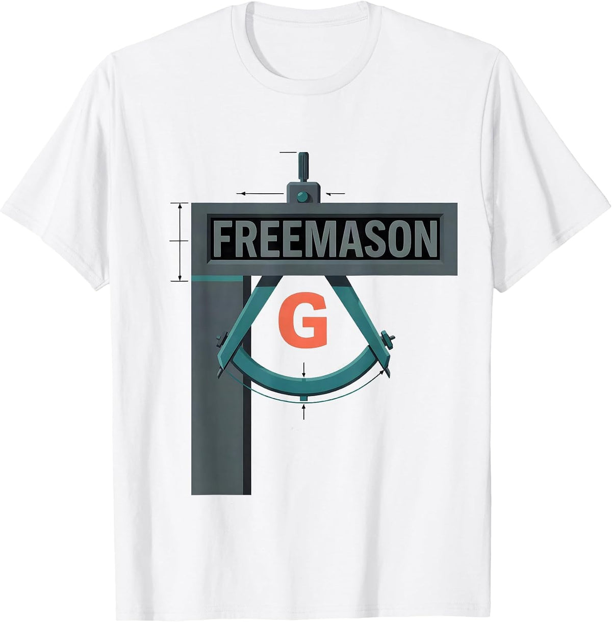 Men's Freemason Square And Compass Fraternal Pride Masonic Gift T-Shirt - White