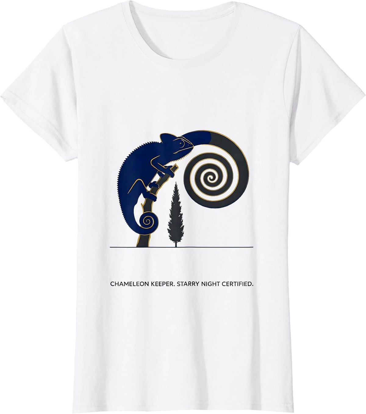 Women's Chameleon Keeper Starry Night Certified Animal Lover T-Shirt - White