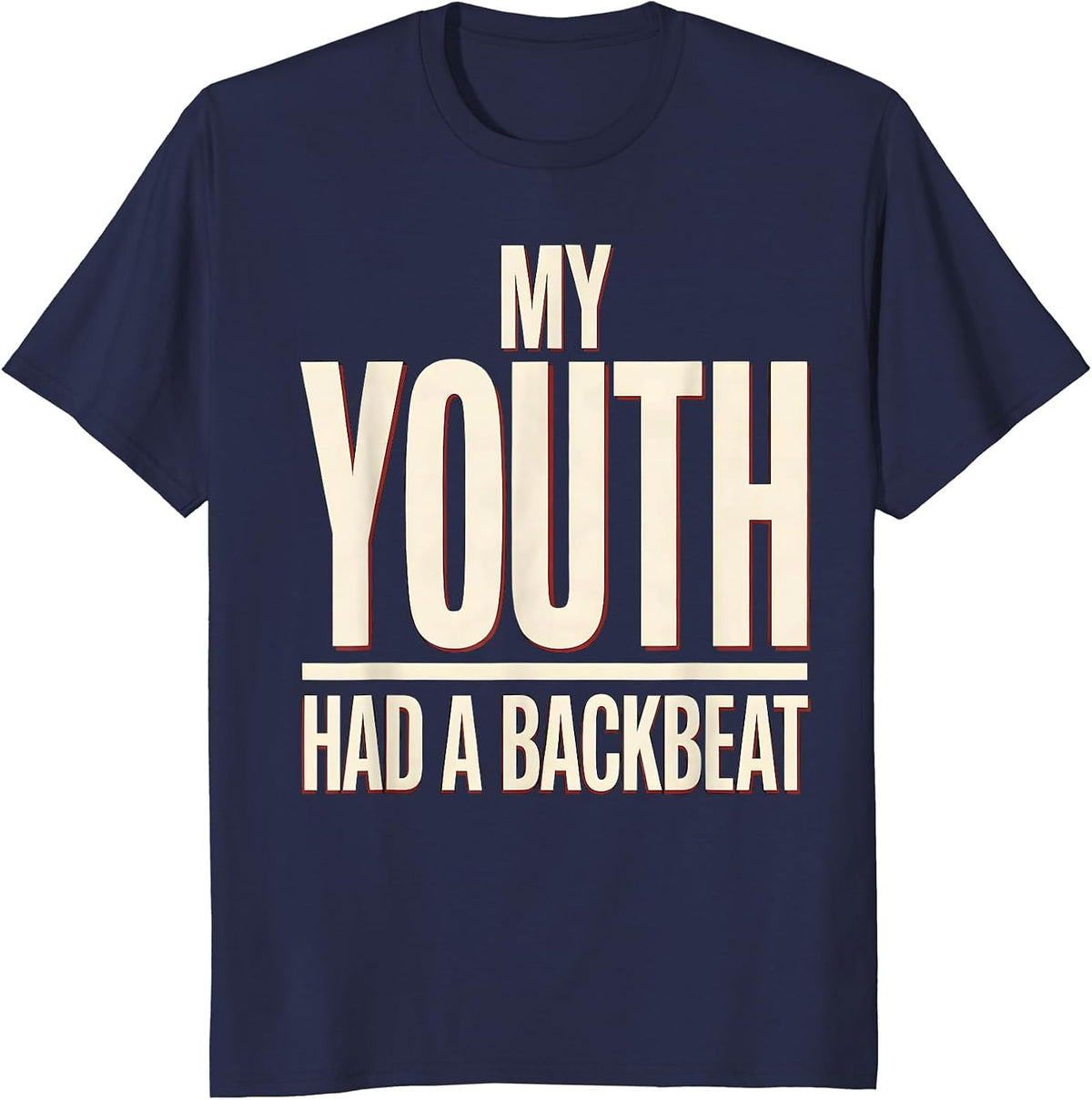 My Youth Had A Backbeat Vintage Retro 90s Hip-Hop Music T-Shirt - Navy Blue
