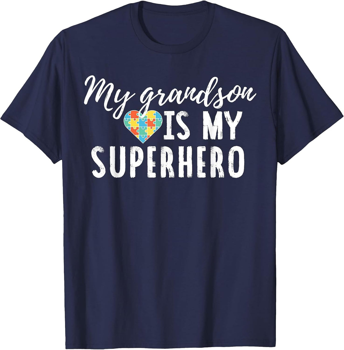 Autism Awareness Shirt for Grandma or Grandpa T-Shirt - Navy Blue