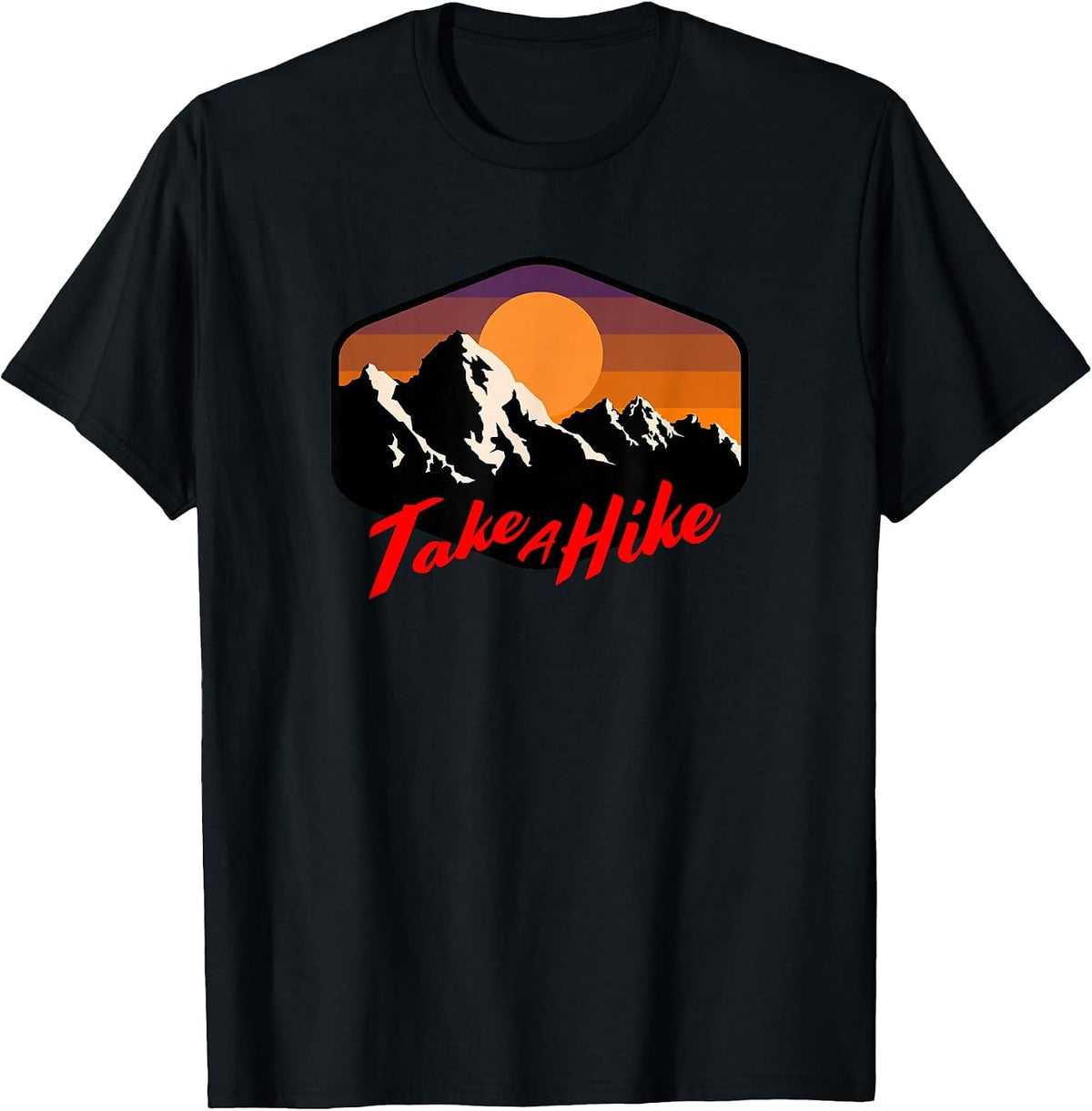 TAKE A Hike Retro Weathered Outdoor Hiking T-Shirt - Black