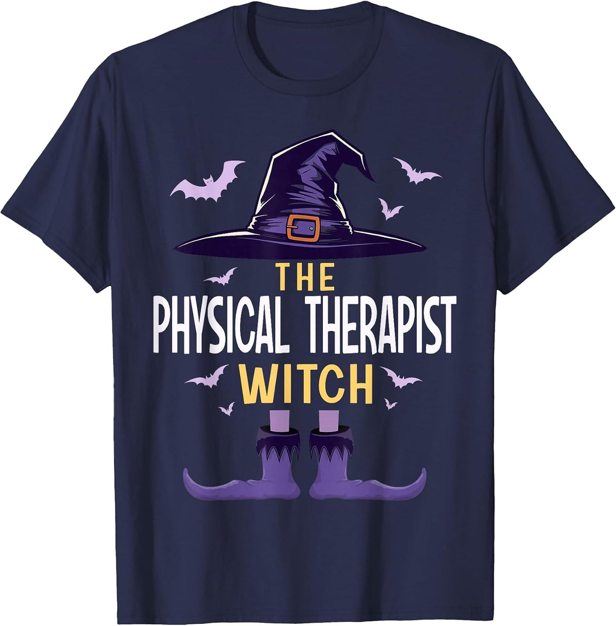 Physical Therapist Halloween Witch Group Matching Costume T-Shirt - Navy Blue