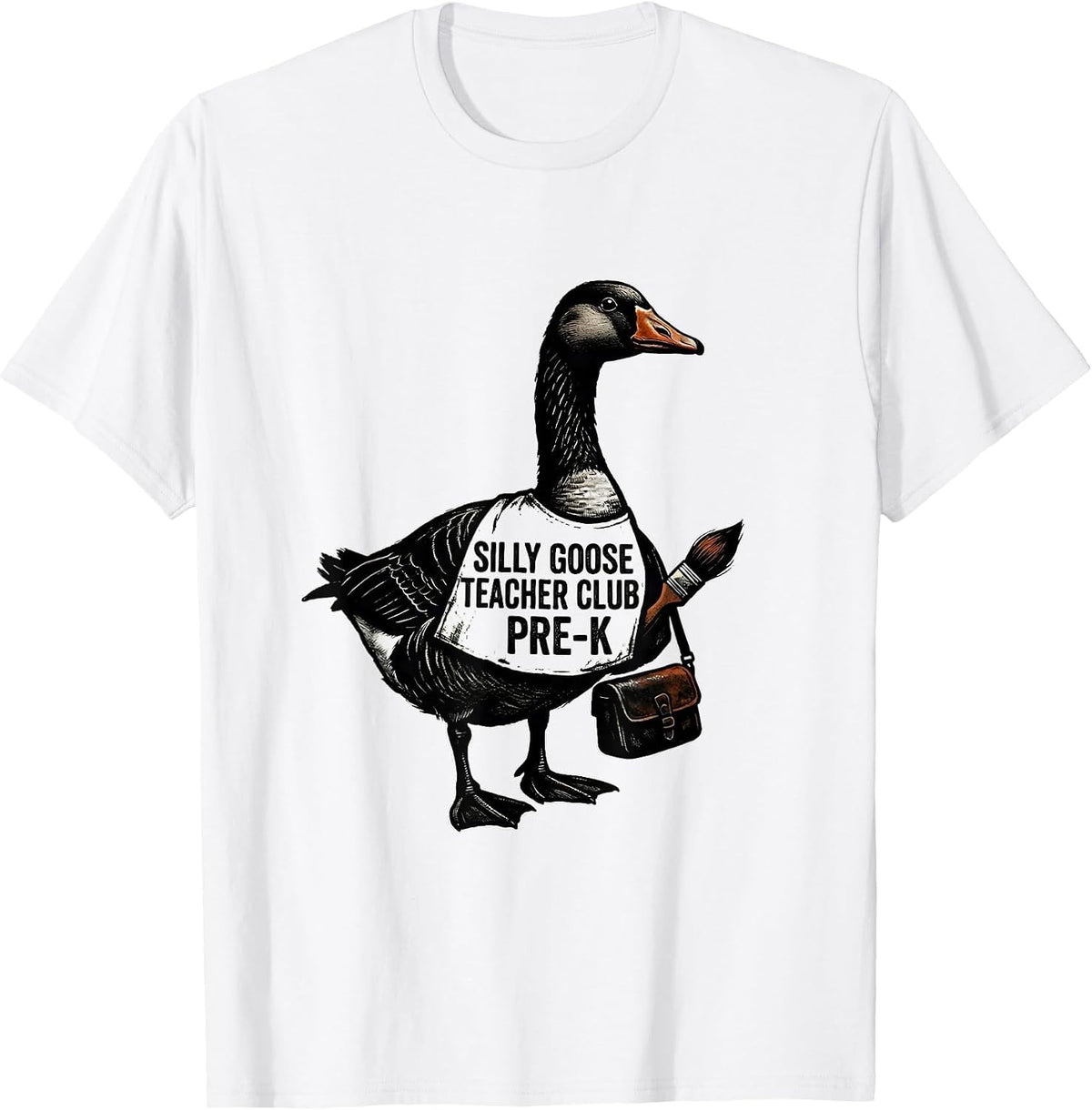 Men's Silly Goose Teacher Club Pre-K Funny Back to School T-Shirt - White