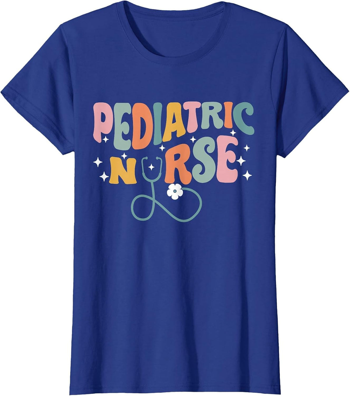 Pediatric Nurse Groovy Nursing School NICU Nurse RN Grad T-Shirt - Royal Blue