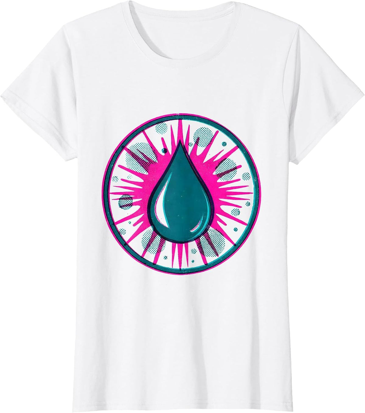 Ink Drop Splash Art Graphic Tee T-Shirt - White