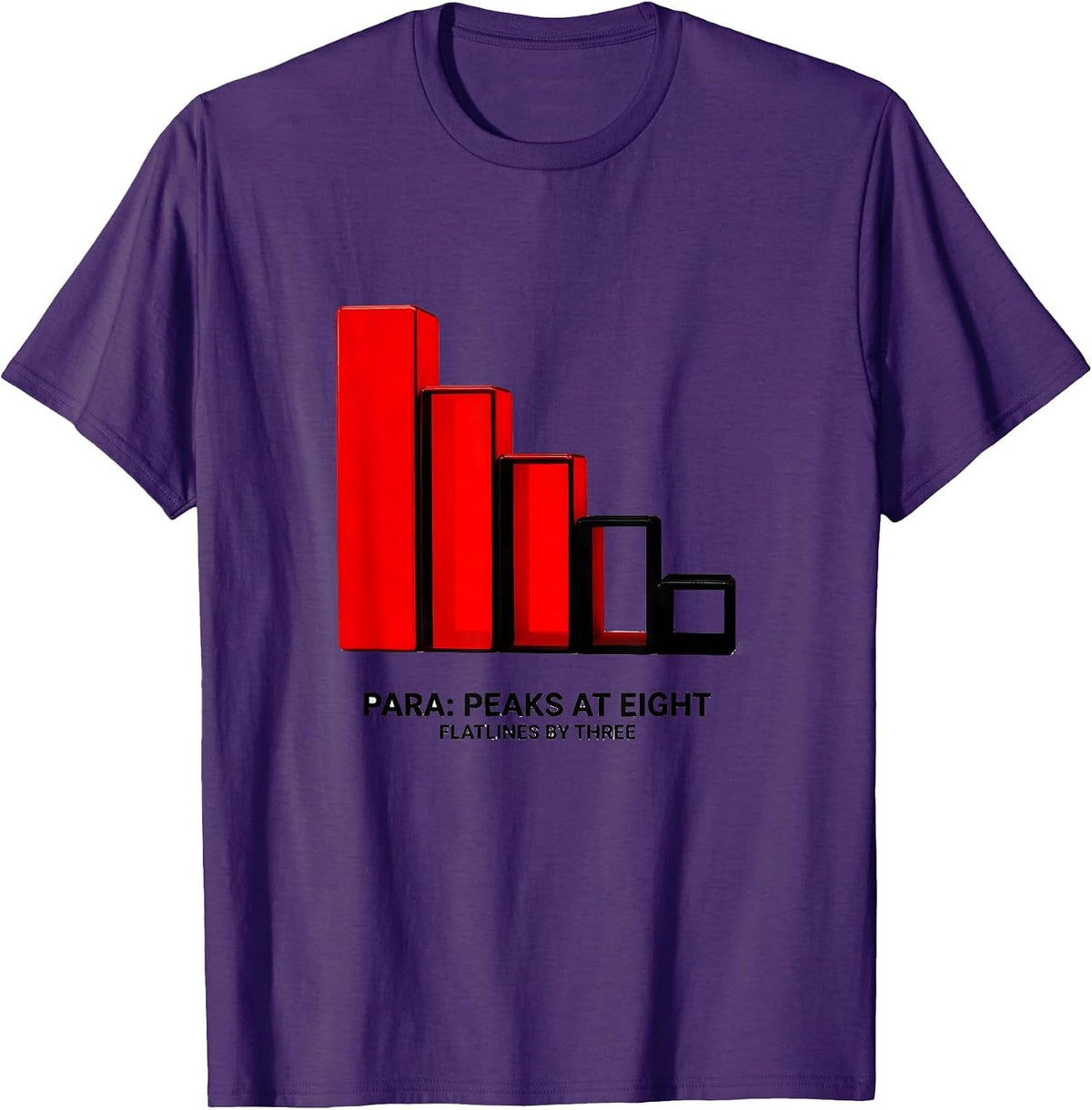 Para Peaks At Eight Flatlines By Three Funny Paraeducator T-Shirt - Purple