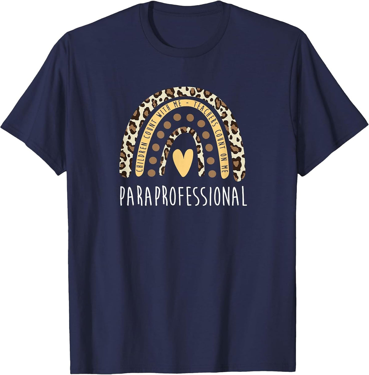 Teachers Count On Me - Paraprofessional Teacher Assistant T-Shirt - Navy Blue
