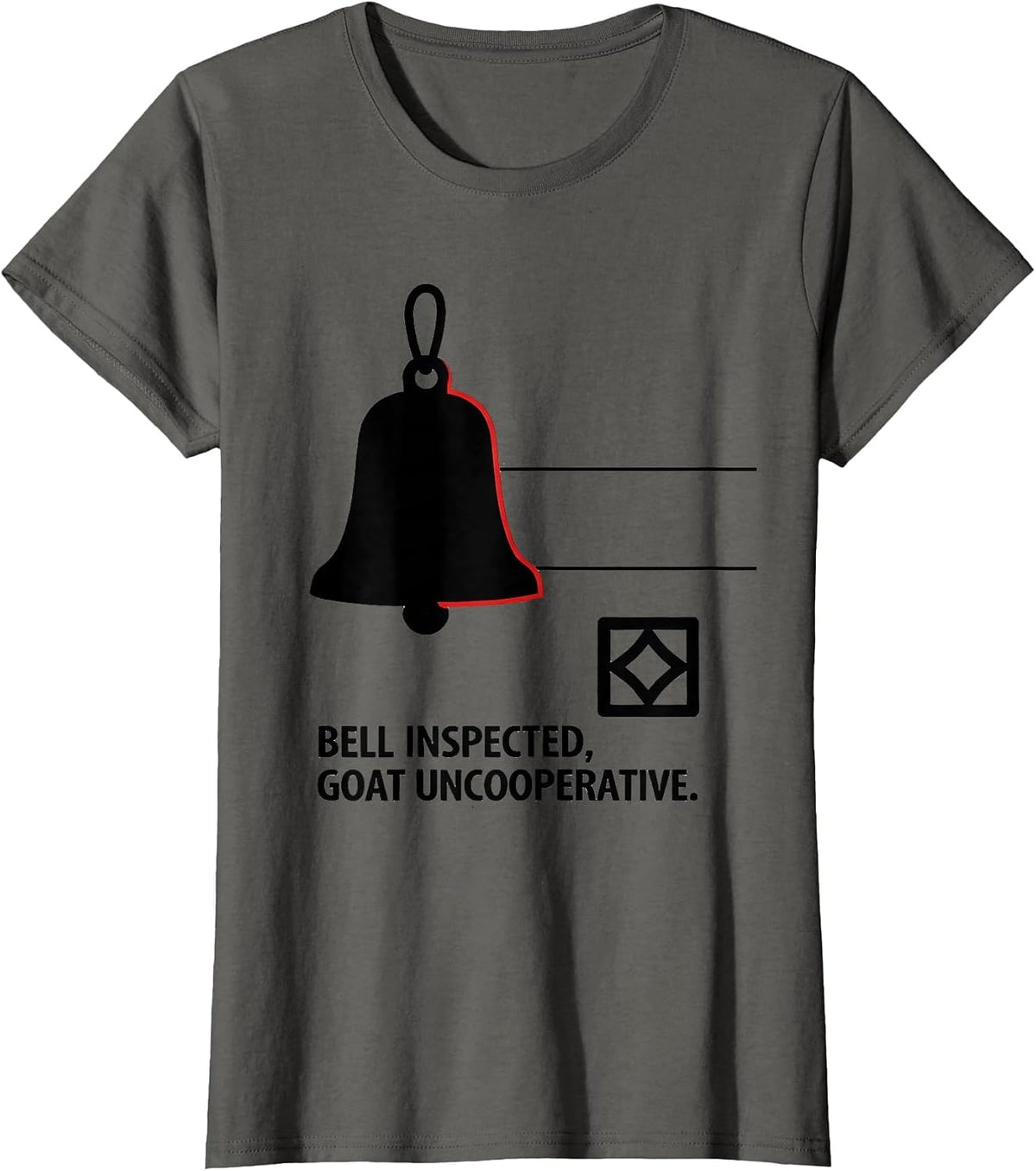 Women's Bell Inspected Goat Uncooperative Freemason Square T-Shirt - Asphalt Grey