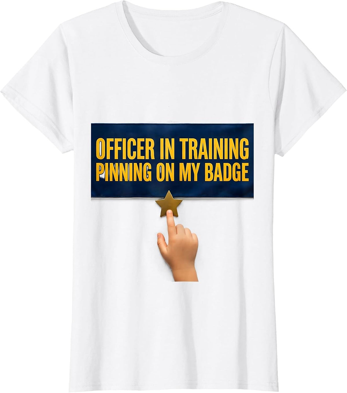 Officer In Training Pinning On My Badge Kids Police Officer T-Shirt - White