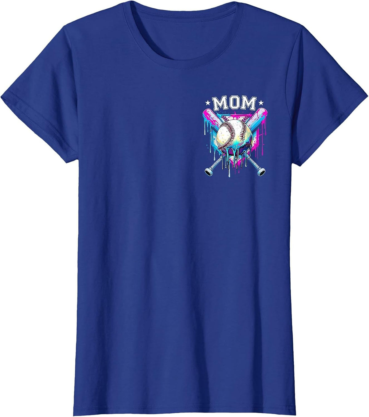 Baseball Ice Cream Drip Mom of The Birthday Boy Family T-Shirt - Royal Blue