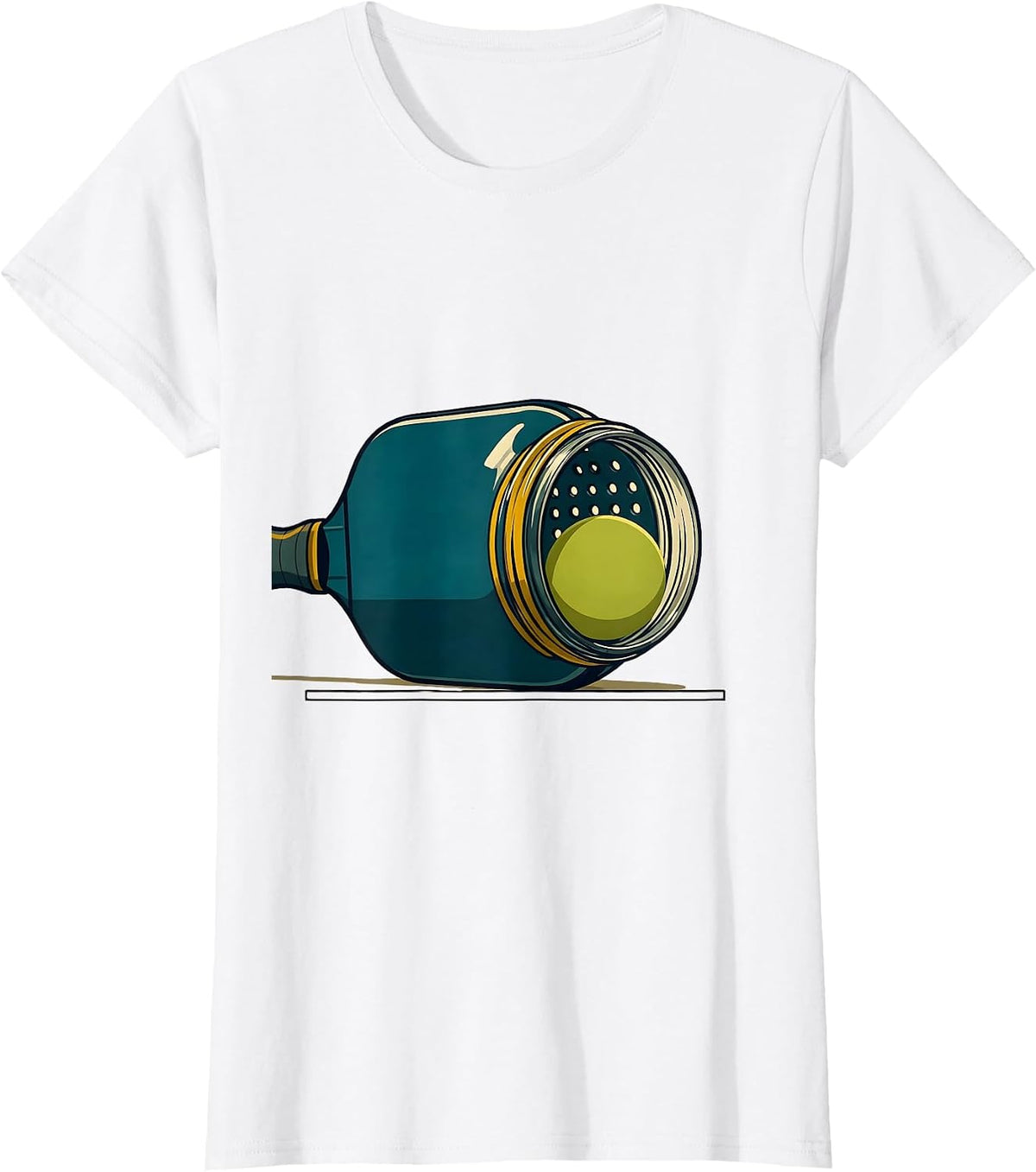 Women's Pickleball Paddle Mason Jar Pun Adult Humor T-Shirt - White