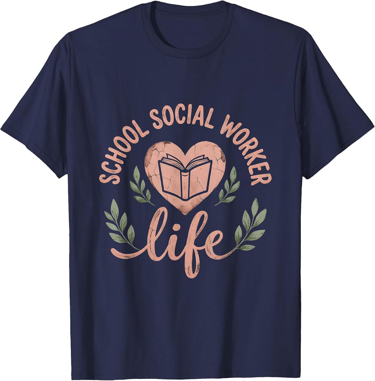 School Social Worker Life Graphic Design T-Shirt - Navy Blue