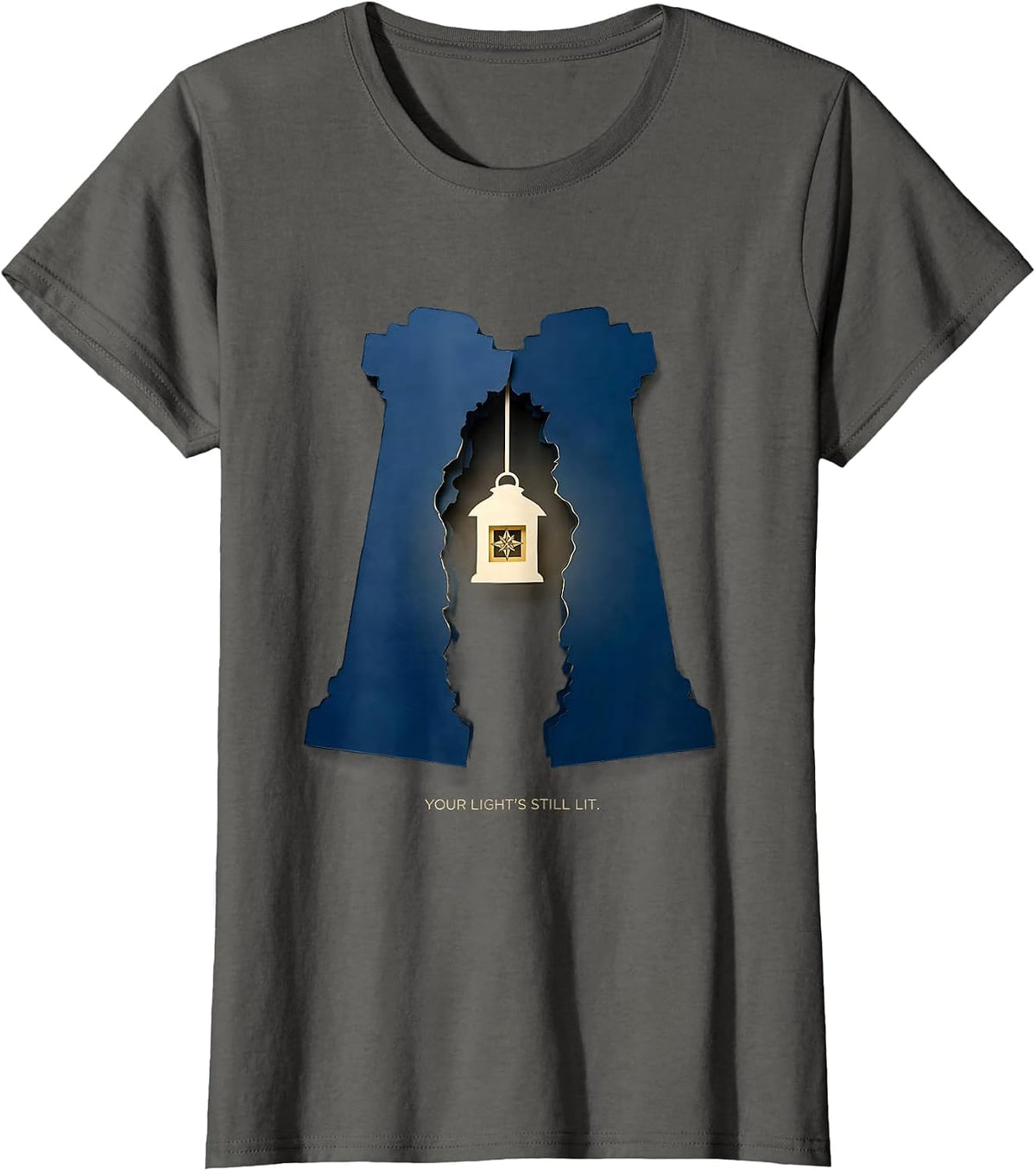 Women's Your Light's Still Lit Masonic Square Compass Freemason T-Shirt - Asphalt Grey