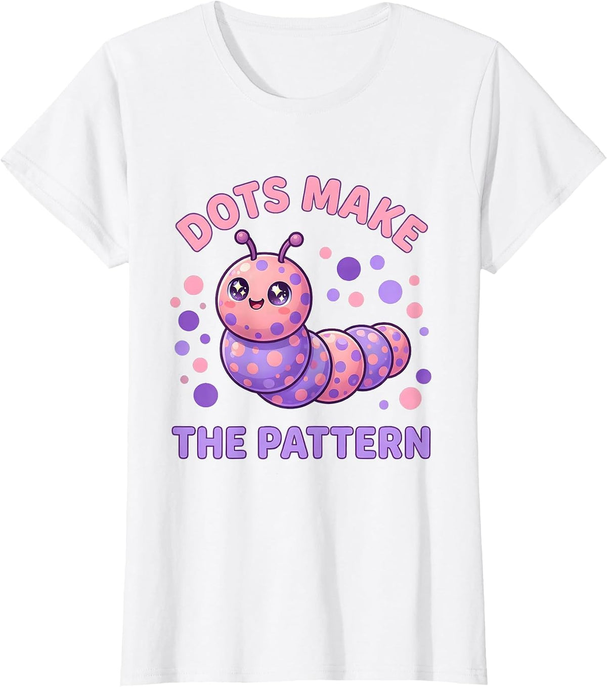 Dots Make The Pattern Artistic Design T-Shirt - White