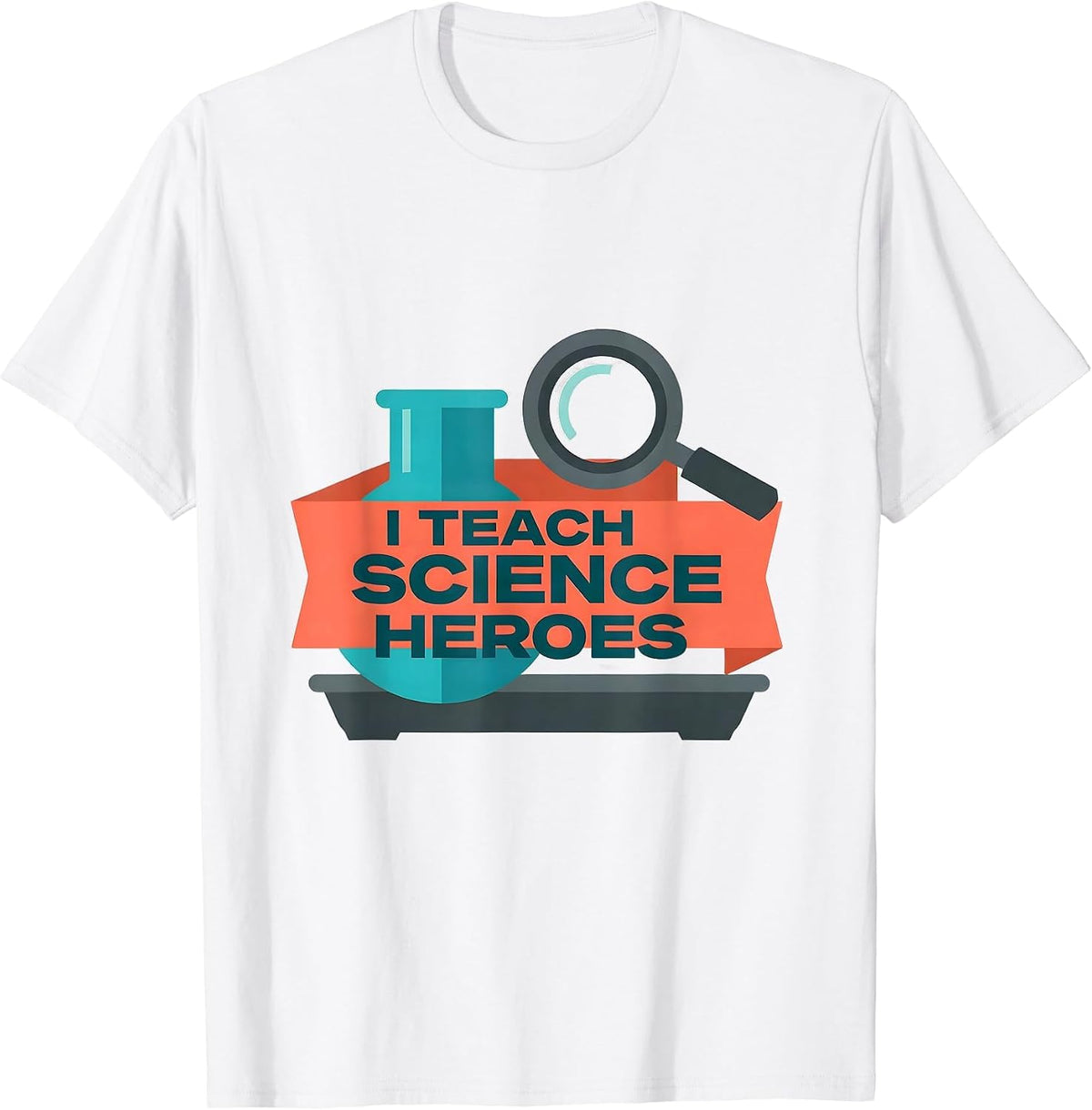 I Teach Science Heroes Funny Teacher Classroom Back T-Shirt - White