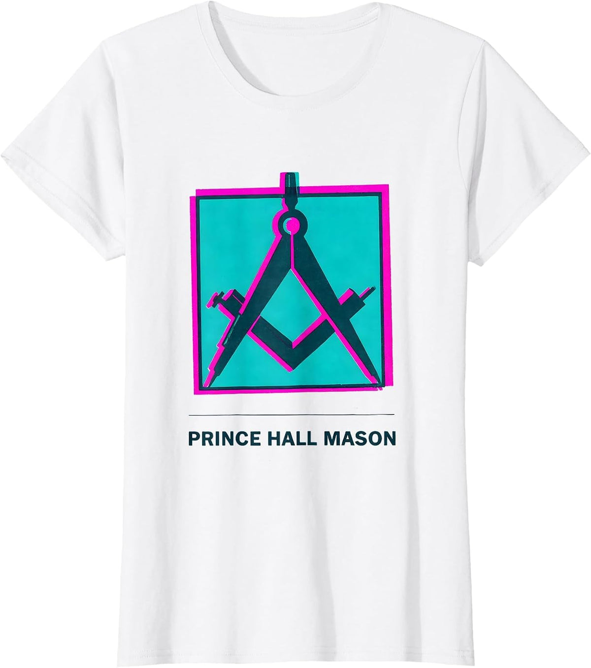Prince Hall Mason Risograph Masonic Fraternal Pride T-Shirt - White