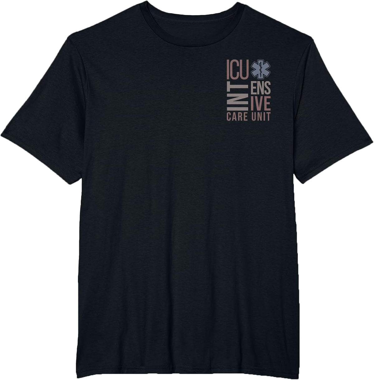 ICU Registered Nurse Intensive Care Unit RN Staff ICU Nurse T-Shirt - Black
