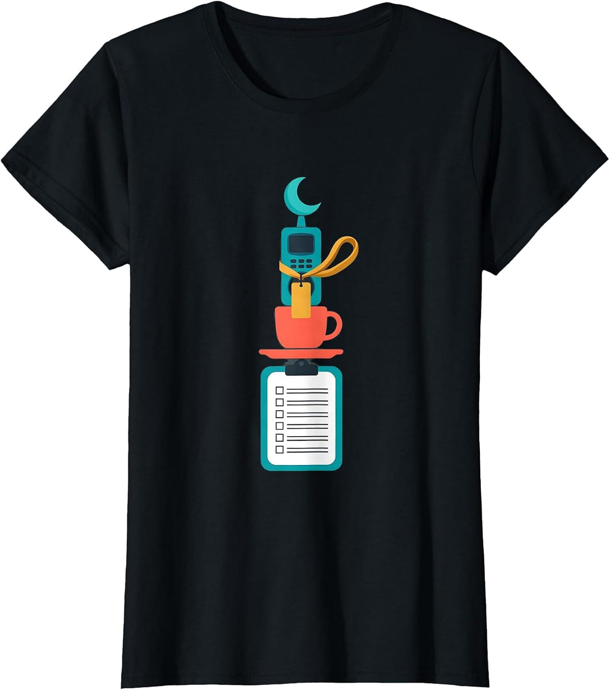 Women's Para Normal Activities Stacked Role Mascot Halloween Teacher T-Shirt - Black