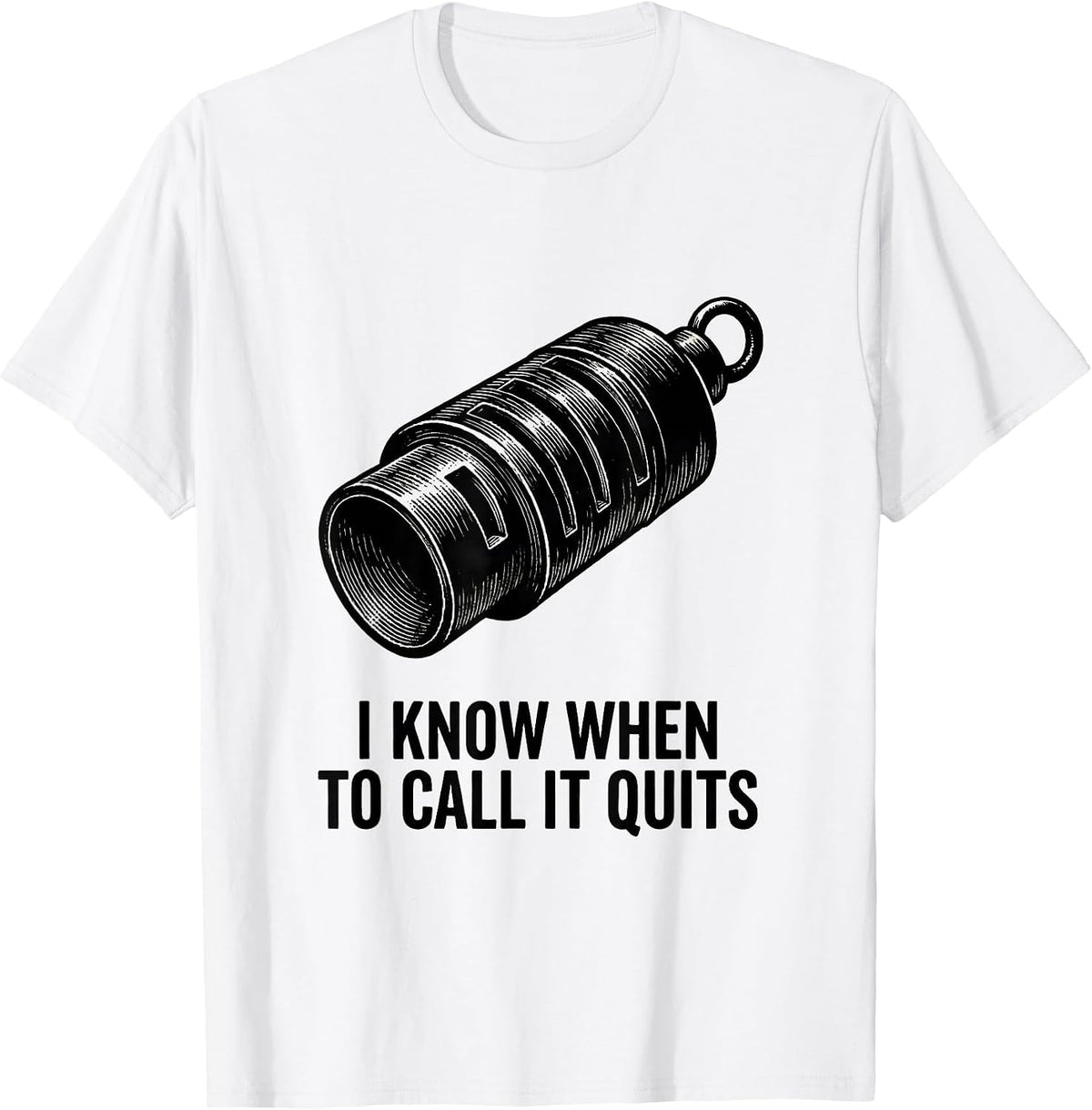 Men's I Know When To Call It Quits Funny Duck Hunter Hunting Dad T-Shirt - White