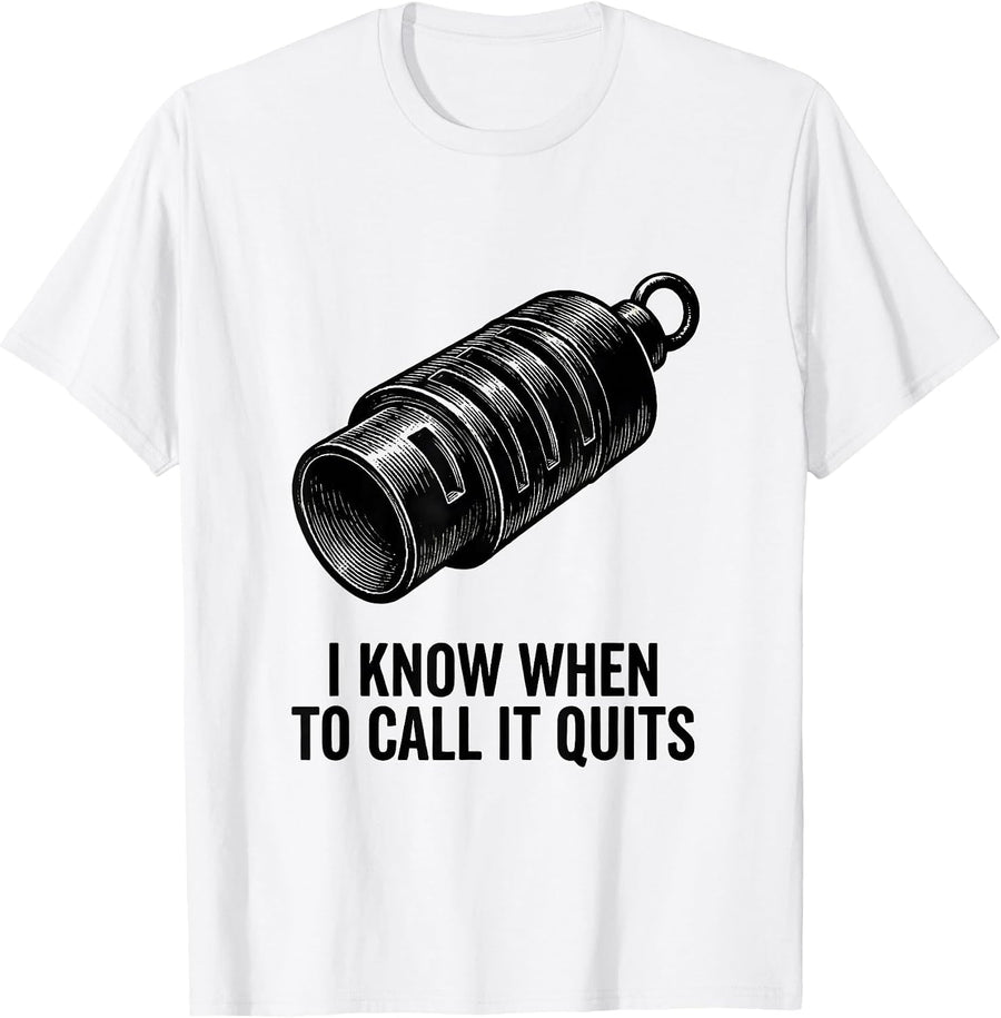 Men's I Know When To Call It Quits Funny Duck Hunter Hunting Dad T-Shirt - White