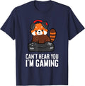 Red Panda Gaming Can't Hear You I'm Gaming Red Panda T-Shirt - Navy Blue