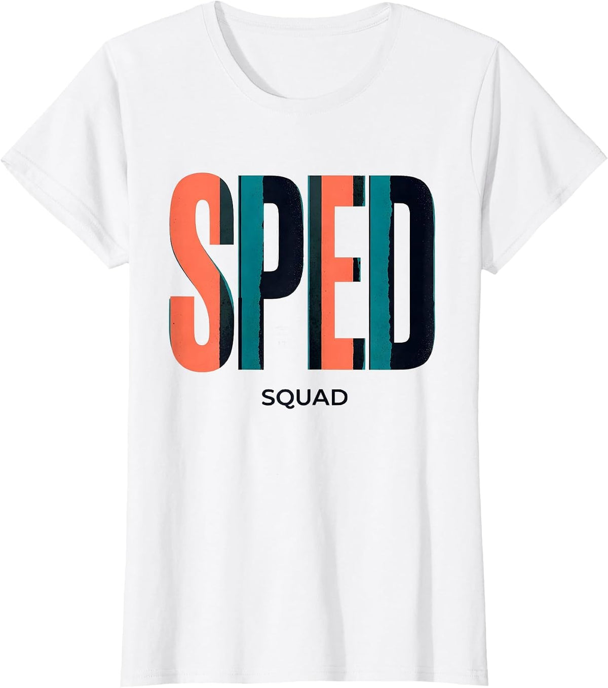 Sped Squad Custom Flat Polychrome School Support Staff T-Shirt - White