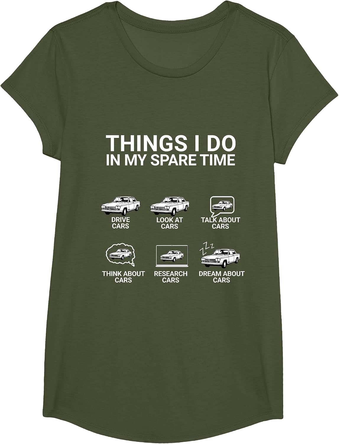 Auto Kerl Funny Things I Am in My Garden Time - Car T-Shirt - Girls Olive Green