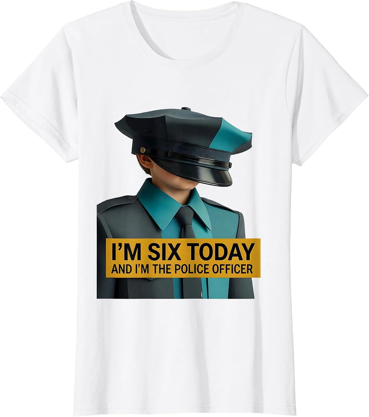 I'm Six Today And I'm The Police Officer Kids T-Shirt - White