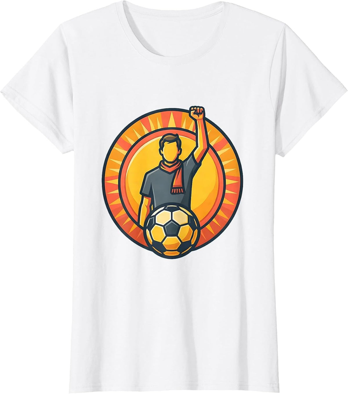 Soccer Dad Fist Pump Sunrise Game Illustration T-Shirt - White
