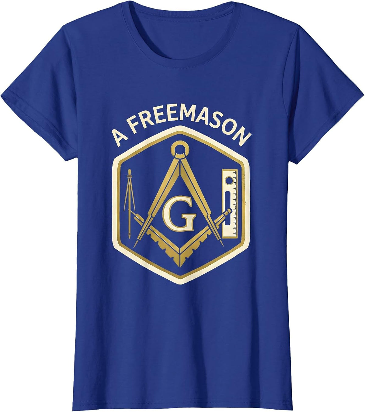 Women's A Freemason Masonic Square And Compass Emblem Fraternal T-Shirt - Royal Blue