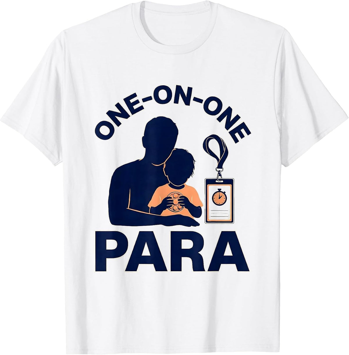 Men's One-On-One Para Funny Paraprofessional Back To School T-Shirt - White