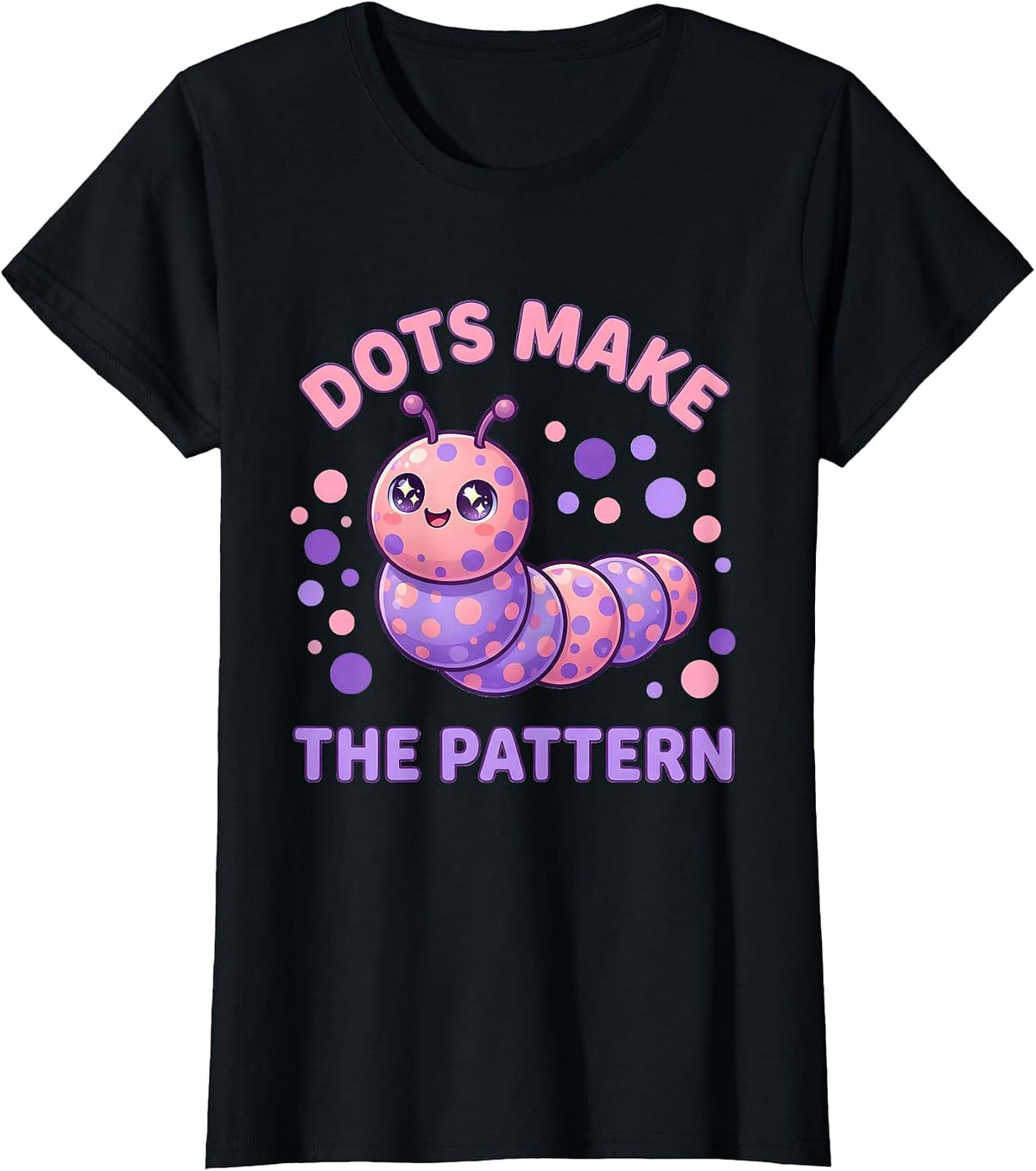 Dots Make The Pattern Artistic Design T-Shirt - Black